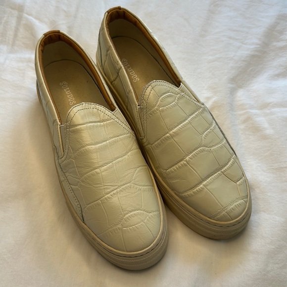 Soludos Shoes - Leather soludos 9.5 cream slide sneaker espadrilles